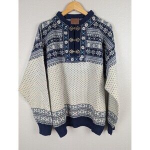 Vintage Christiania Sweater Mens Large Nordic Pullover Wool Norway 90s